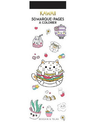Kawaii : 50 marque-pages à colorier