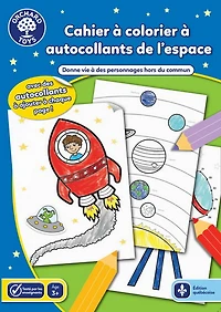Cahier à colorier d'autocollants de l'espace 3/4 ans