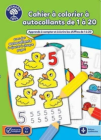 Cahier à colorier à autocollants de 1 à 20 3/4 ans