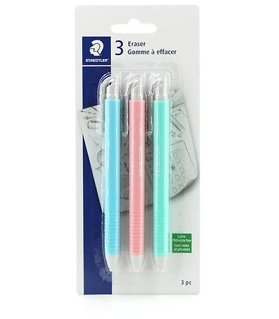 Ens. 3 crayons efface Pastel