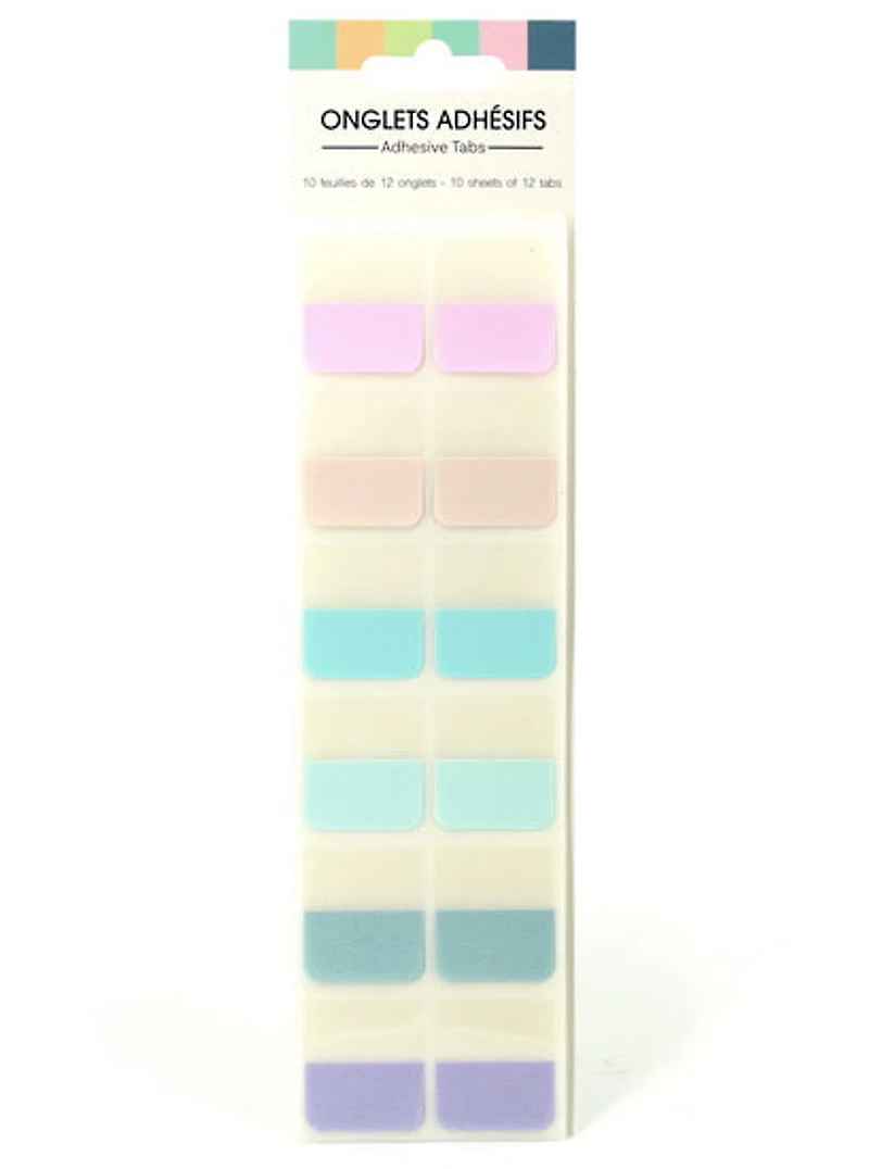 Ens. 12 onglets Pastel 10f