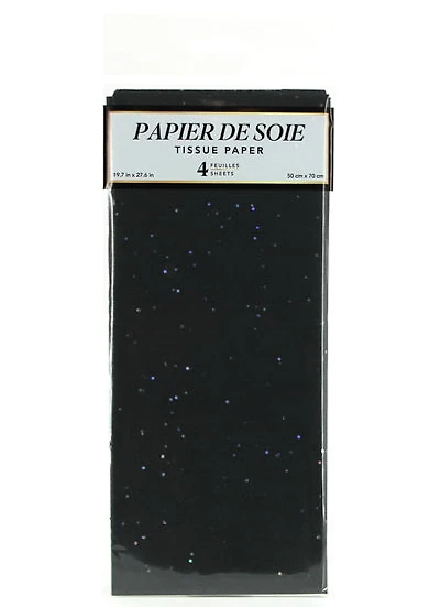 Papier de soie Noir avec confetti