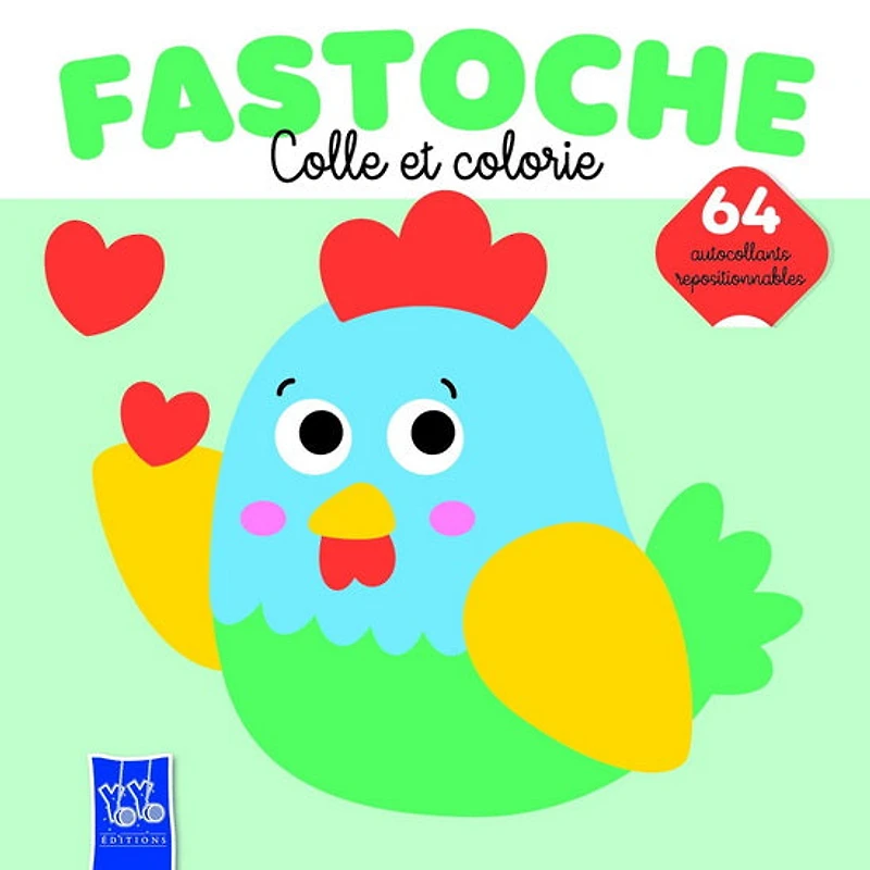 Fastoche : colle et colorie : la poule