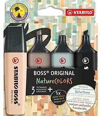 Ens. 4 surligneurs Stabilo Boss NatureColors