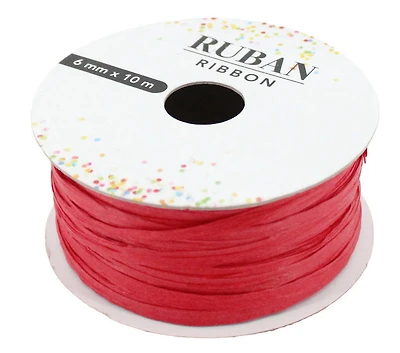 Ruban raphia rouge