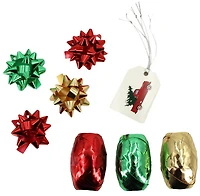 Ens. Rubans, choux et étiquettes Noël