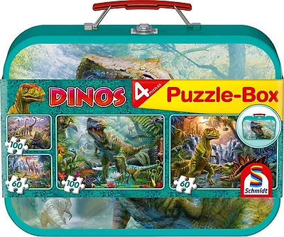 Coffret 4 casse-têtes dinos