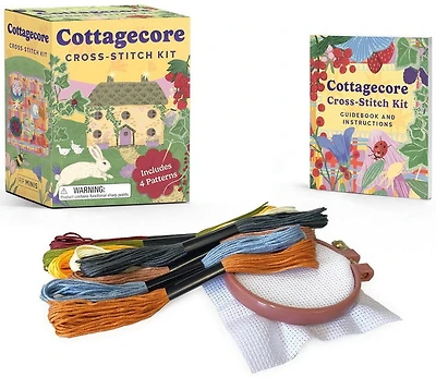 Cottagecore Cross-Stitch Kit: Includes 4 patterns