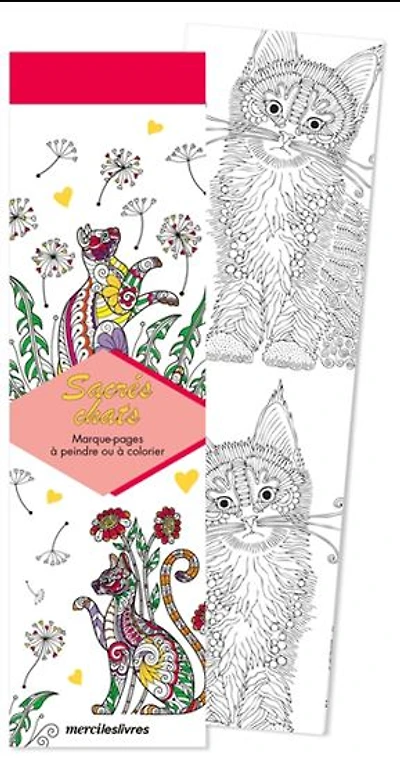 Sacrés chats : marque-pages à peindre ou à colorier