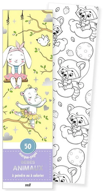 Bébés animaux : 50 marque-pages à peindre ou à colorier