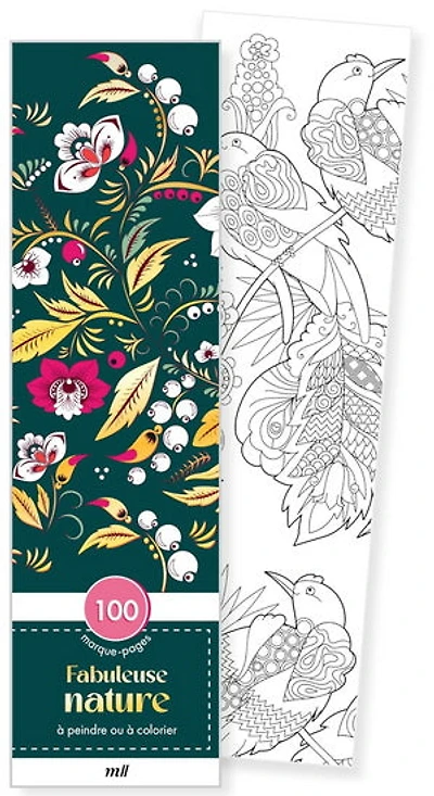 Fabuleuse nature : 100 marque-pages à peindre ou à colorier