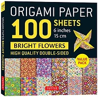 Origami Paper 100 Sheets Bright Flowers 6" (15 cm): Double-Sided Origami Sheets Printed with 12 Different Patterns (Instructions for 5 Projects Included)