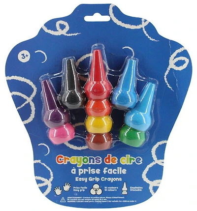 Ens. de 10 crayons à doigt