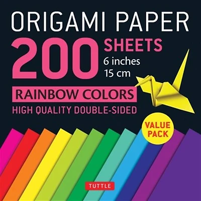 Origami Paper 200 sheets Rainbow Colors 6 (15 cm): Tuttle Origami Paper: Double Sided Origami Sheets Printed with 12 Different Color Combinations (Instructions for 6 Projects Included)