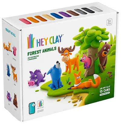 Ensemble d'argile animaux de la forêt