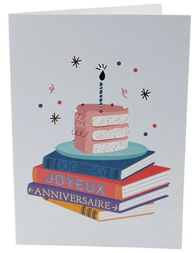Joyeux anniversaire livres gâteau VF