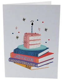 Joyeux anniversaire livres gâteau VF