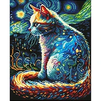 Kit créatif Diamond Dotz - chat nuit étoilée