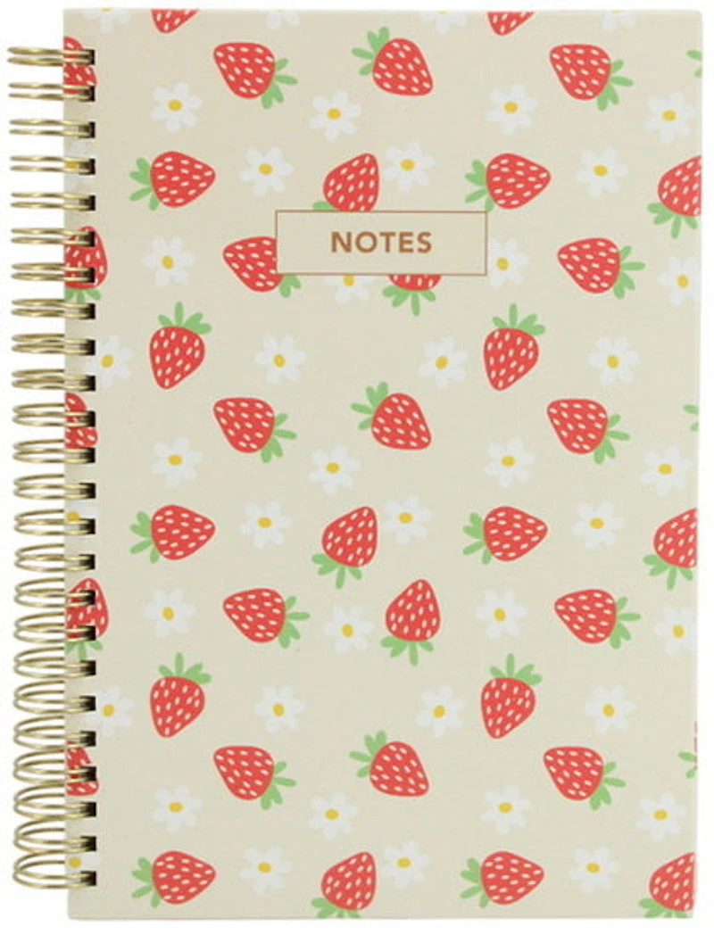 Journal spirale ligné fraises 160p