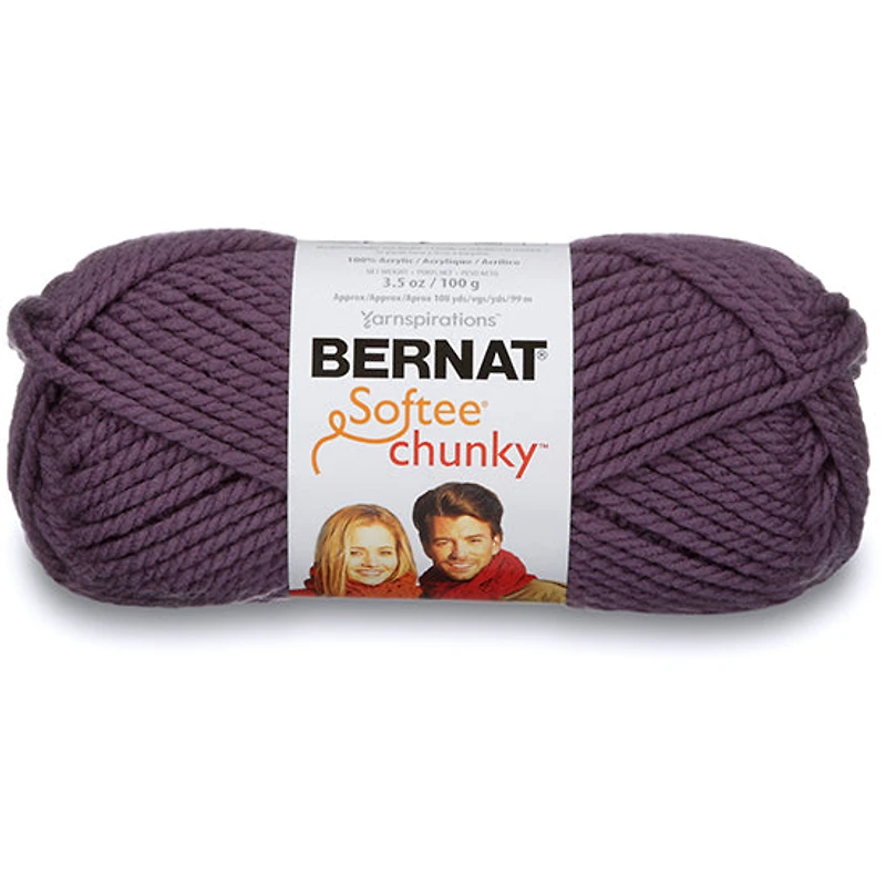 Fil softee chunky #6 - 100gr - mauve fonce