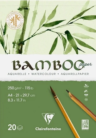 Bloc papier aquarelle bambou - 8,3 x 11,7 pouces