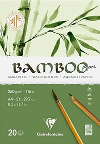 Bloc papier aquarelle bambou - 8,3 x 11,7 pouces