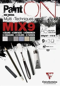 Bloc collé paint'on mix 9 - 5,8 x 8,3 pouces