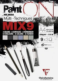 Bloc collé paint'on mix 9 - 8,3 x 11,7 pouces
