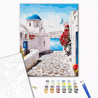 Paint by Number Street in Santorini