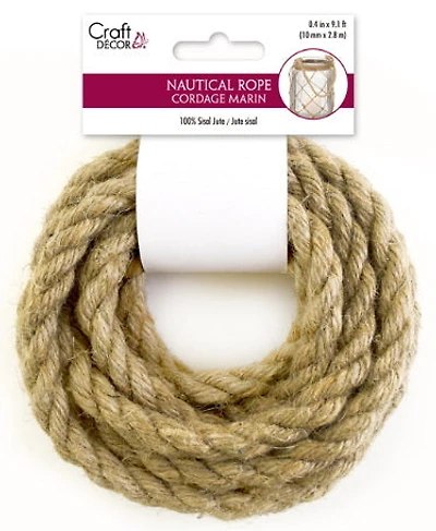Cordon marin jute tressé - 10mm - 2.8m