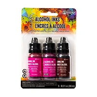 Set of Alcohol Ink  Pink Red Spectrum - 3x14ml