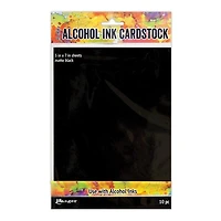 Pack of 10 Matte Black Alcohol Ink Cardstock Sheets - 5x7"