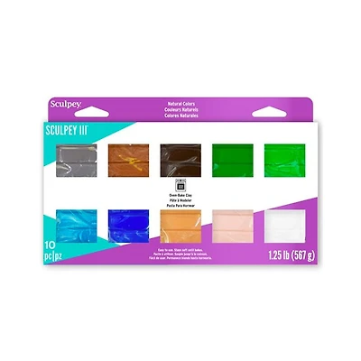 10-Piece Sculpey III Oven-Bake Clay Pack - Natural Colours