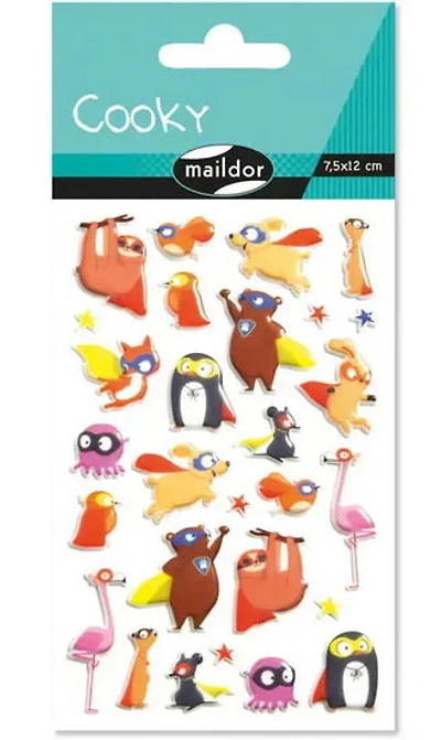 Autocollants 3d cooky - animaux super-héros