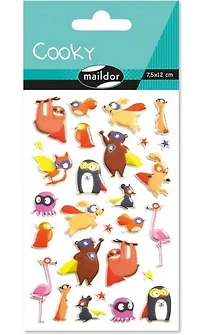 Autocollants 3d cooky - animaux super-héros