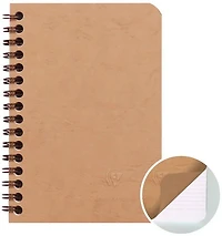CAHIER AGE BAG - LIGNÉ, RELIURE À SPIRALE, 9,5 X 14 CM Tabac