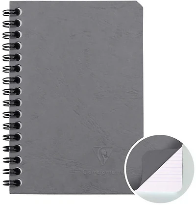CAHIER AGE BAG - LIGNÉ, RELIURE À SPIRALE, 9,5 X 14 CM Gris