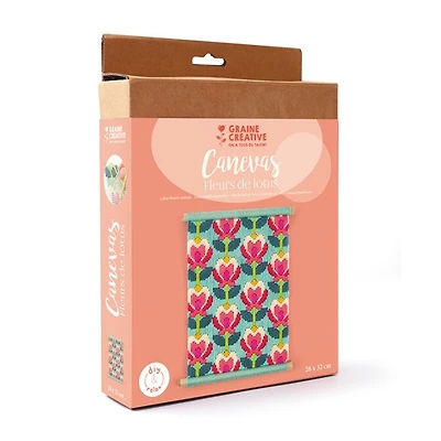 Ensemble créatif canevas - fleurs de lotus