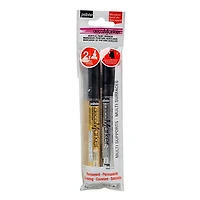 Pqt 2 marqueurs acrylique - 1.2mm - or et argent