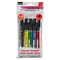 Pqt 5 marqueurs acrylique - 1.2mm - asst couleurs primaires