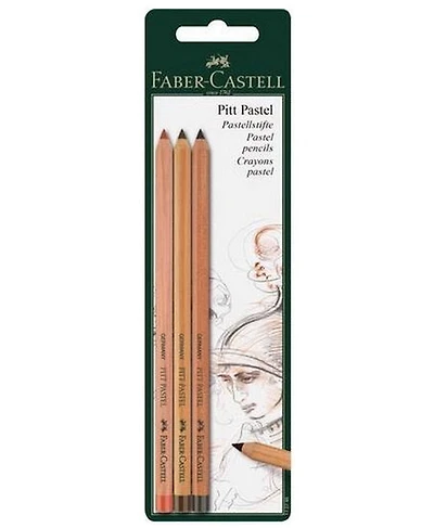 Ens. 3 crayons pastel pitt tons de brun