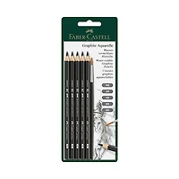 Ens. 5 crayons graphite aquarelle et pinceau