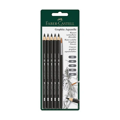 Ens. 6 crayons graphite castell 9000 pour artistes