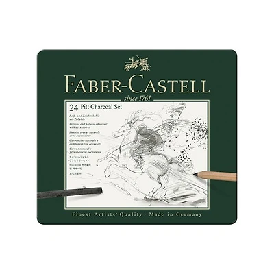 Ens. 24 pièces fusain pitt charbon