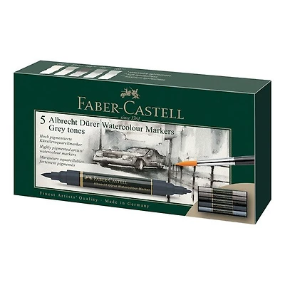 Ens. 5 marqueurs aquarellables albrecht dürer tons de gris