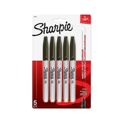 Set of 5 Sharpie Fine Tip Permanent Markers