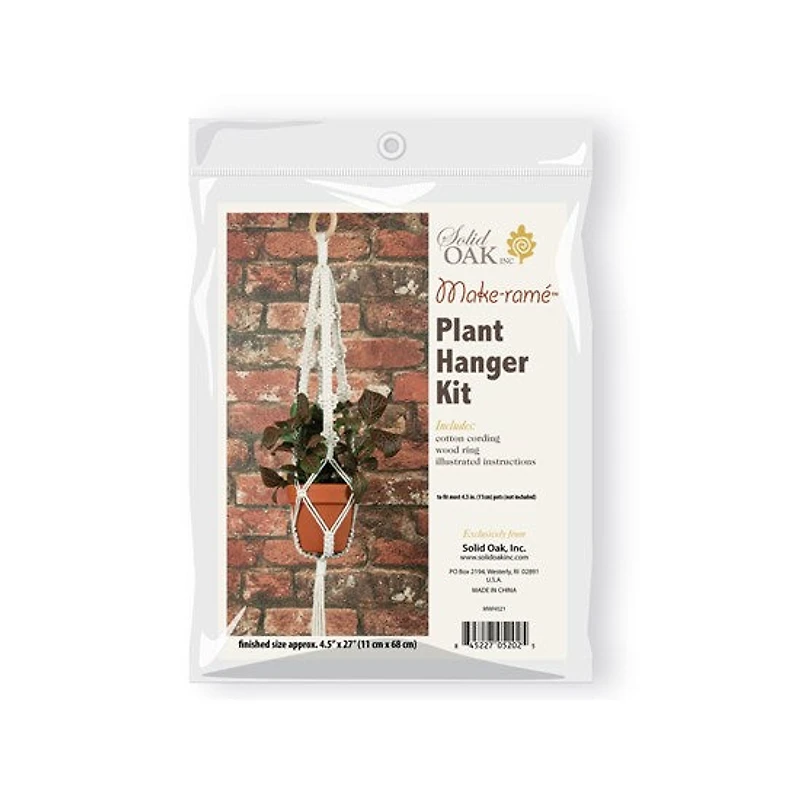 Macramé four picots natural beige plant hanger DIY kit