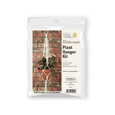 Macramé four picots natural beige plant hanger DIY kit
