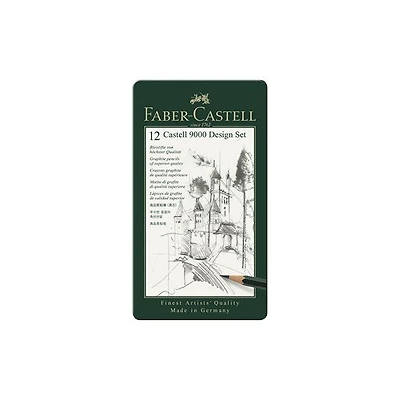 Ens. 12 crayons graphite castell 9000 pour designers