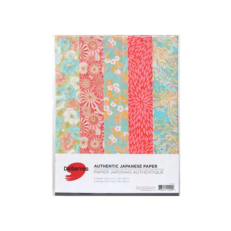 Ens. 5 papiers japonais mix 1 - 8.5x11po